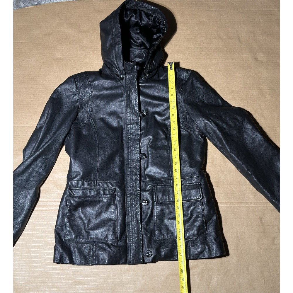 Danier Leather Hoodie Jacket Womens Y2K Size M